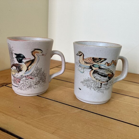 Northcraft Other - Duck Theme Northcraft Korea Coffee Mugs Vintage Set of 2 Merganser & Teal Ducks